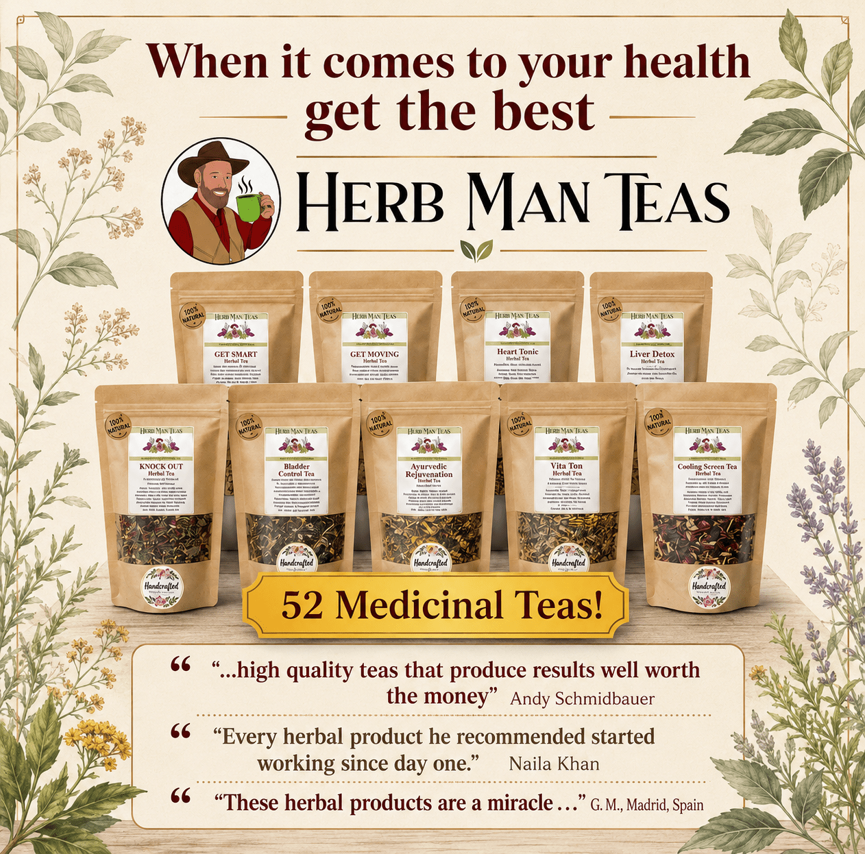 NERVE PAIN & HEADACHE TEA - Herb Man Teas