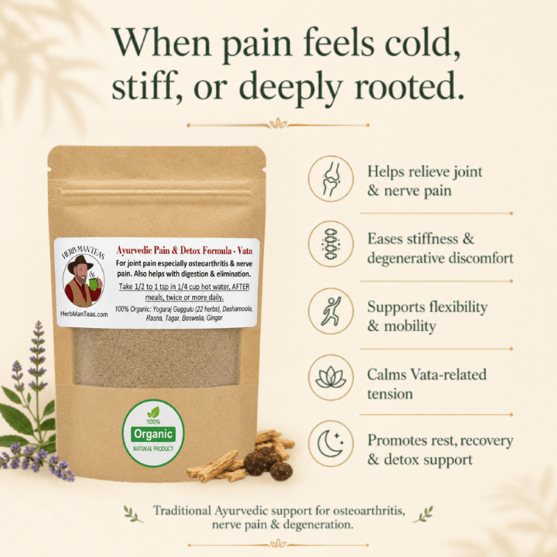 PAIN AND DETOX FORMULA - Vata Version - Herb Man Teas