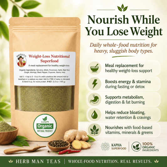 NUTRITIONAL SUPER FOOD POWDER - Kapha Balancing Version - Herb Man Teas