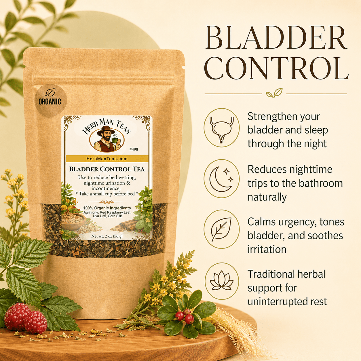 BLADDER CONTROL TEA - Herb Man Teas