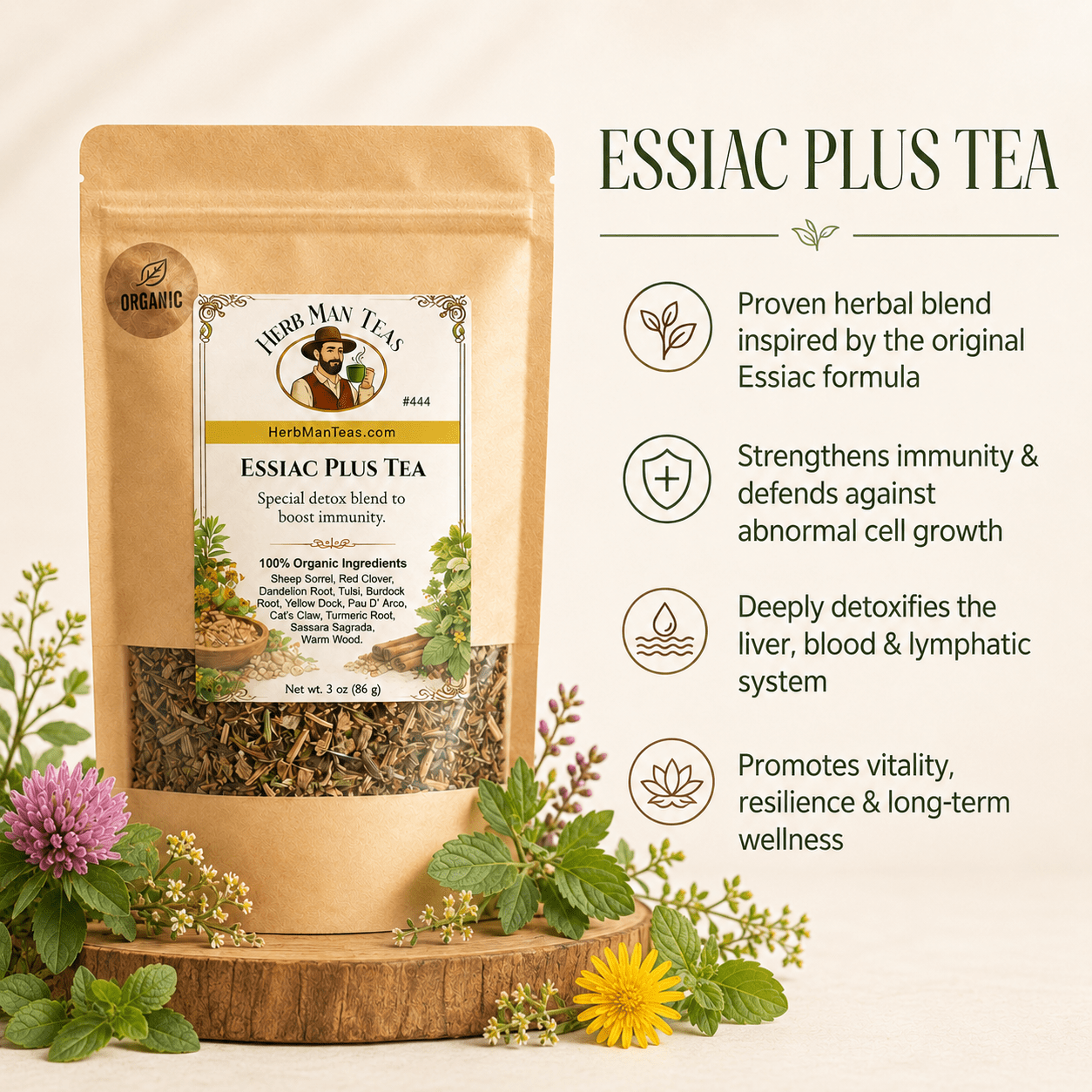 ESSIAC PLUS TEA - Herb Man Teas