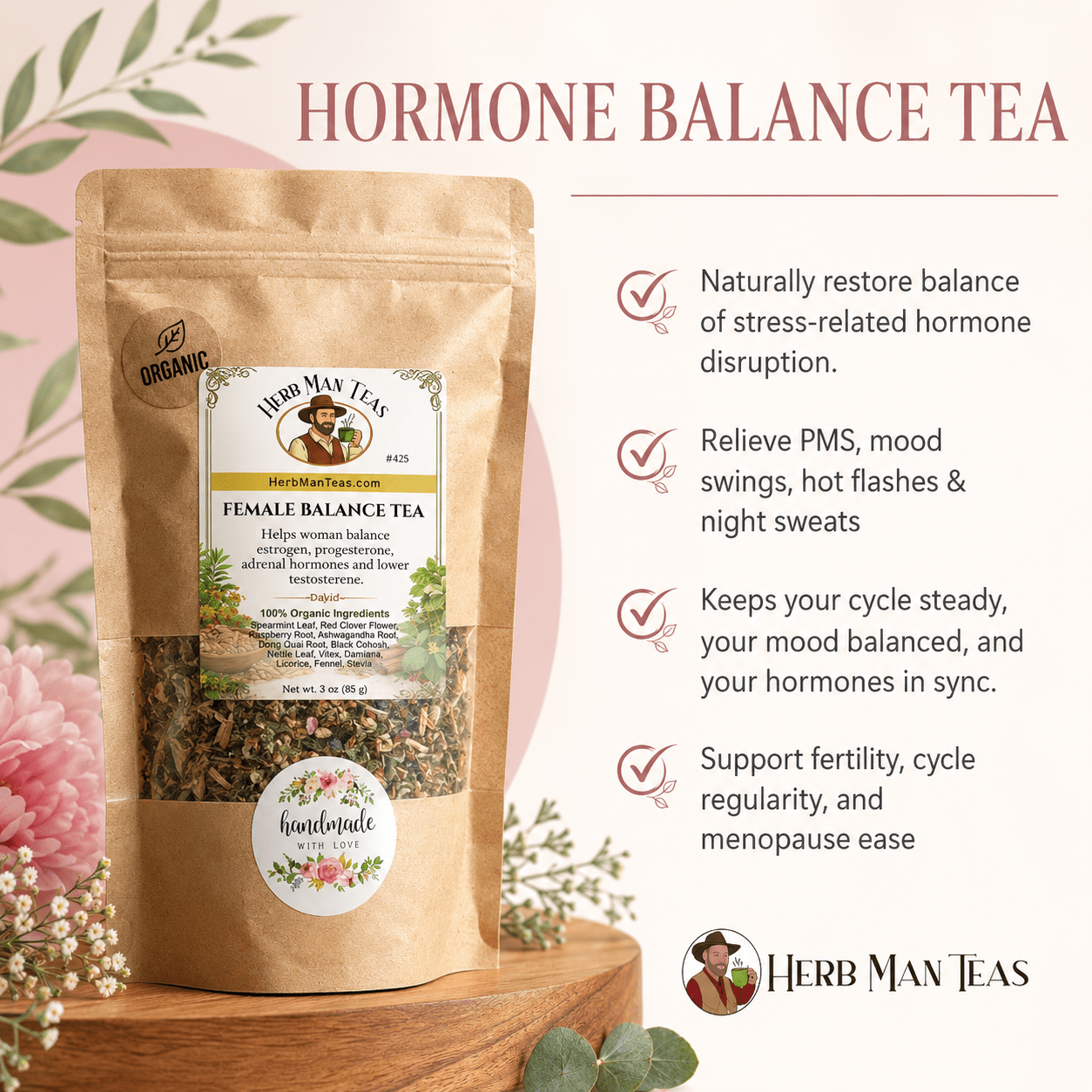 FEMALE HORMONE BALANCE TEA - Herb Man Teas