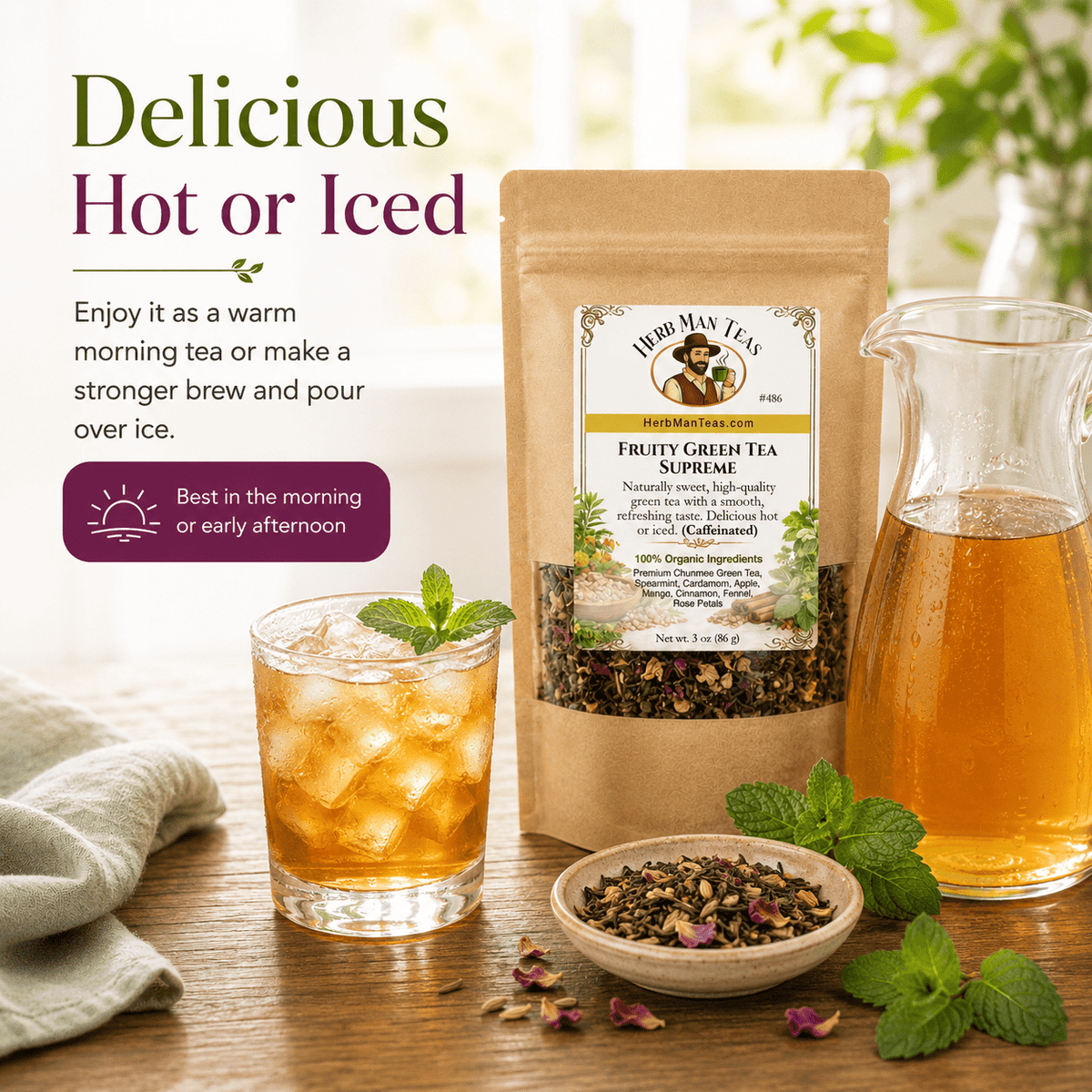FRUITY GREEN TEA SUPREME - Herb Man Teas