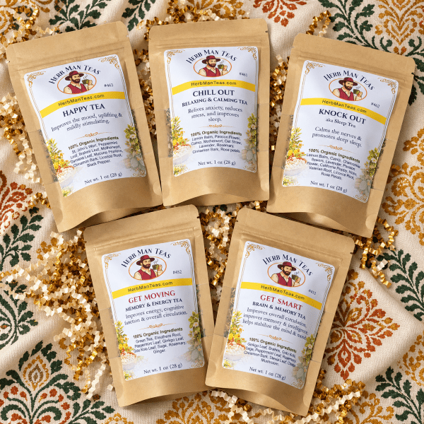 5 TEA SAMPLE SET with gift wrapping - Herb Man Teas