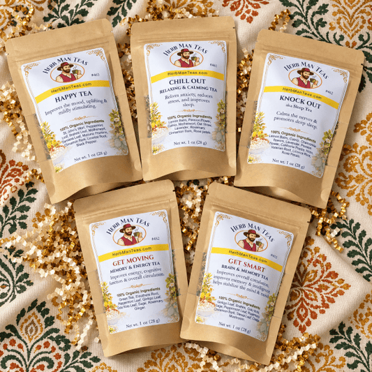 5 TEA SAMPLE SET with gift wrapping - Herb Man Teas