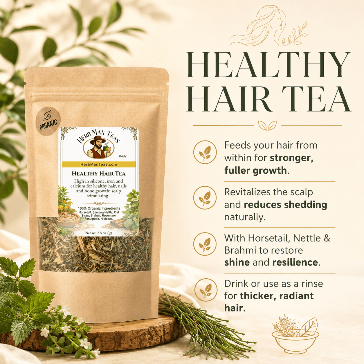 HEALTHY HAIR TEA - Herb Man Teas