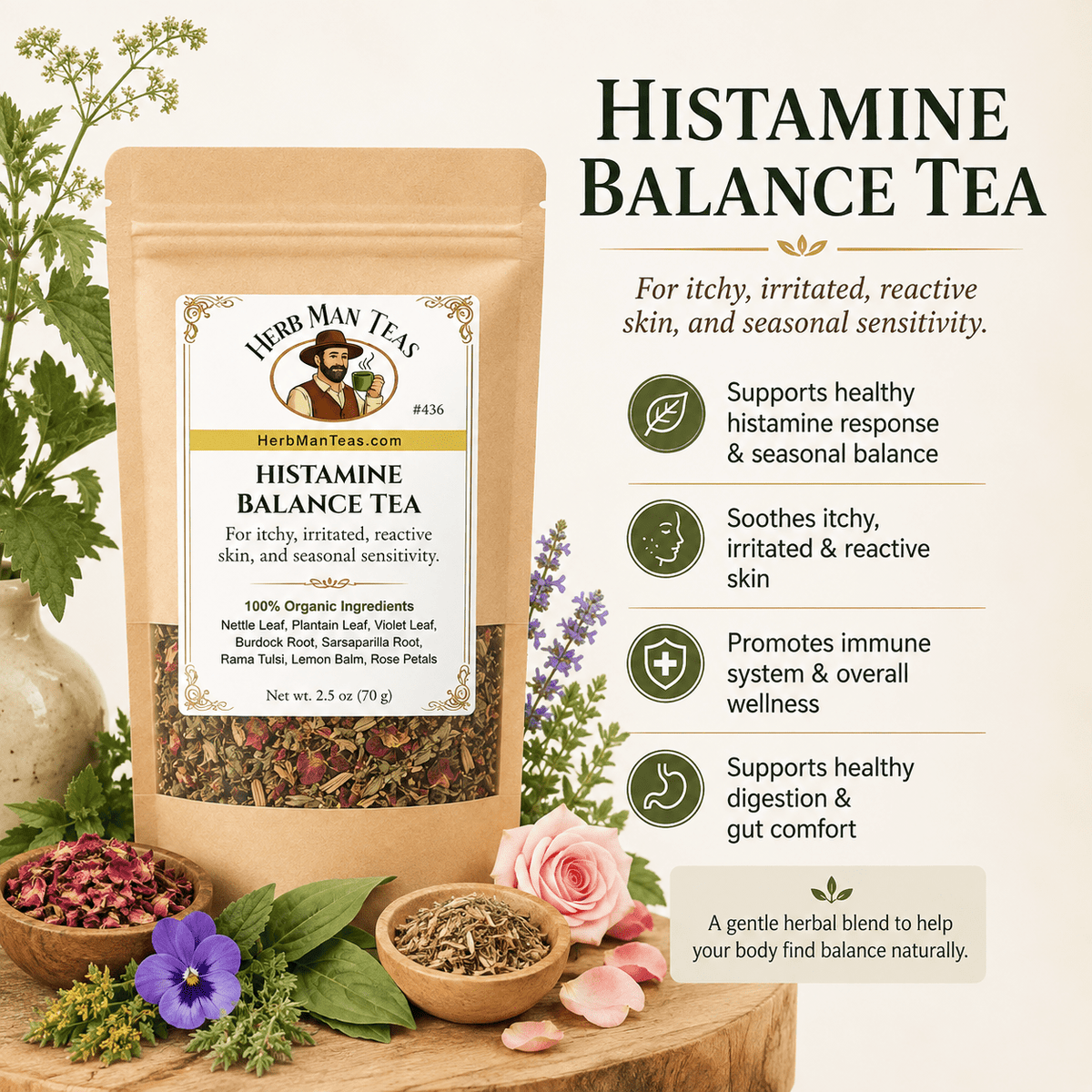 HISTAMINE BALANCE TEA - Herb Man Teas