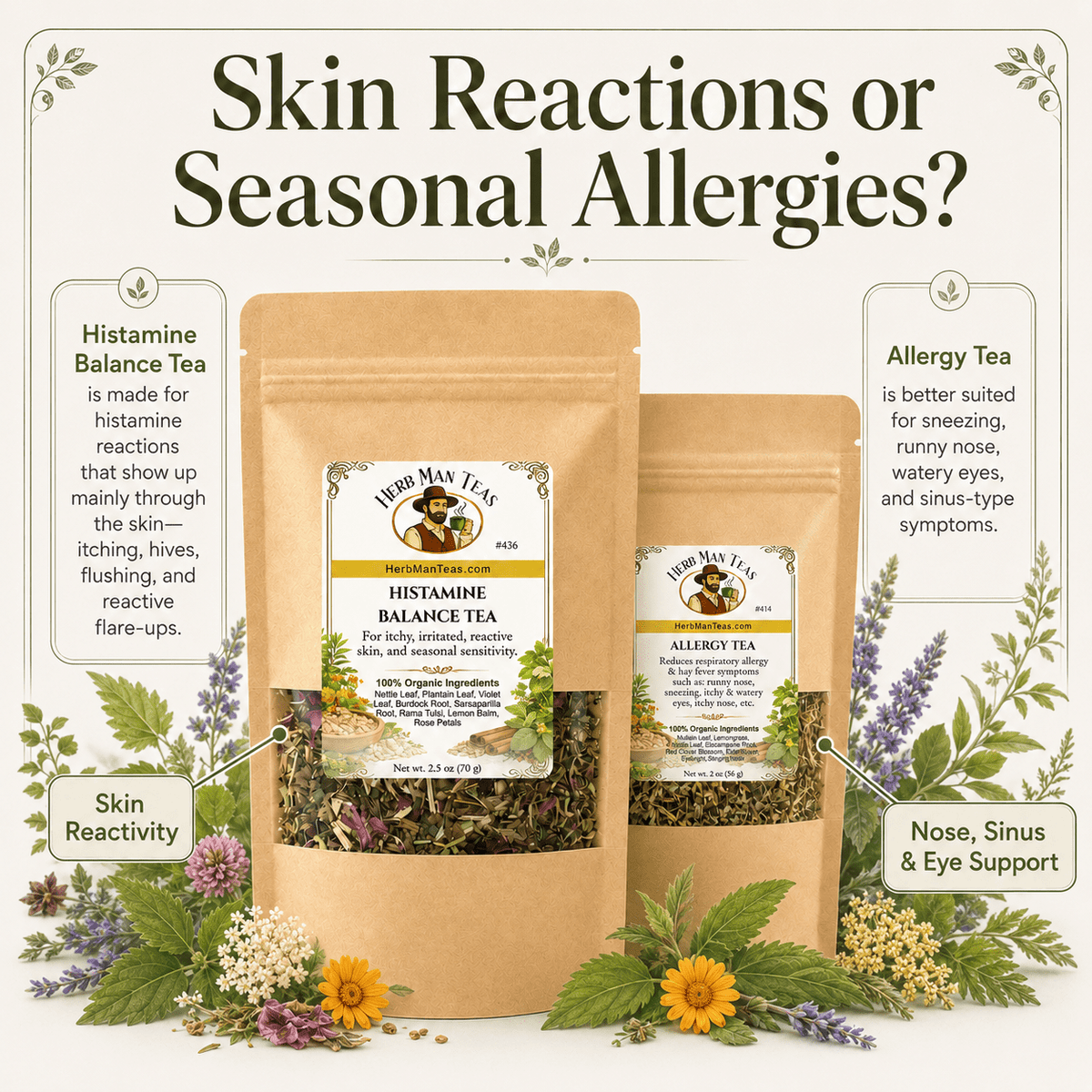 HISTAMINE BALANCE TEA - Herb Man Teas