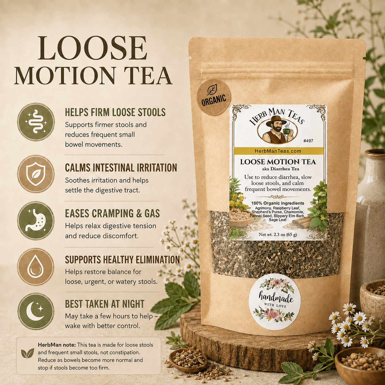 LOOSE MOTION TEA - Herb Man Teas