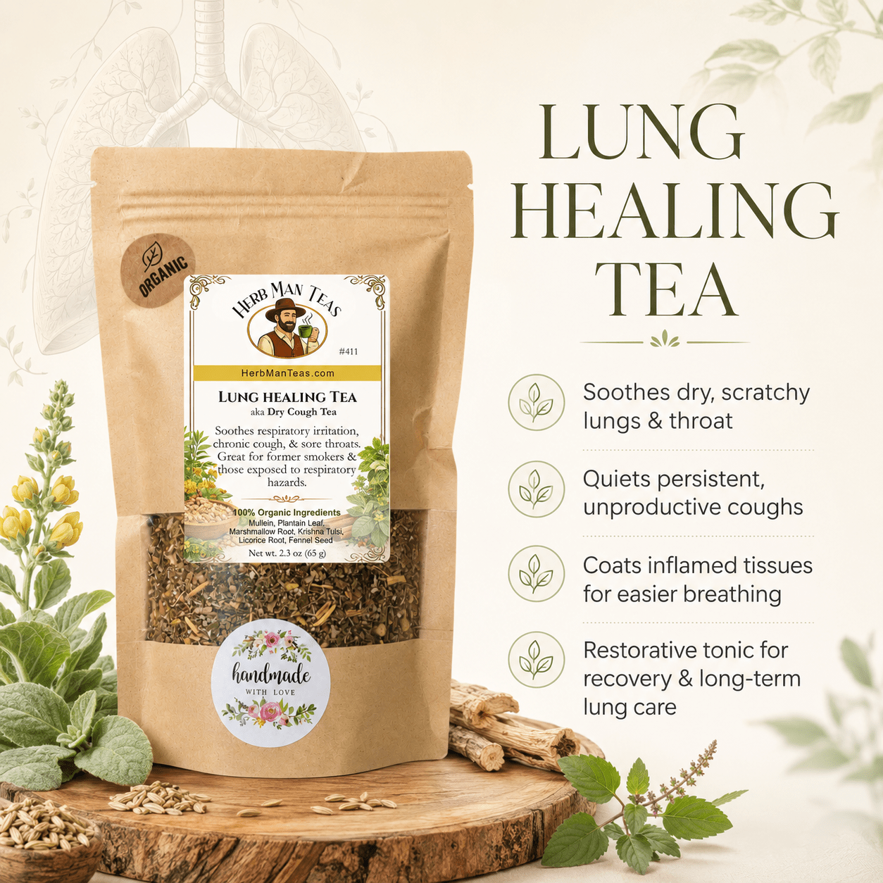 LUNG HEALING TEA - Herb Man Teas
