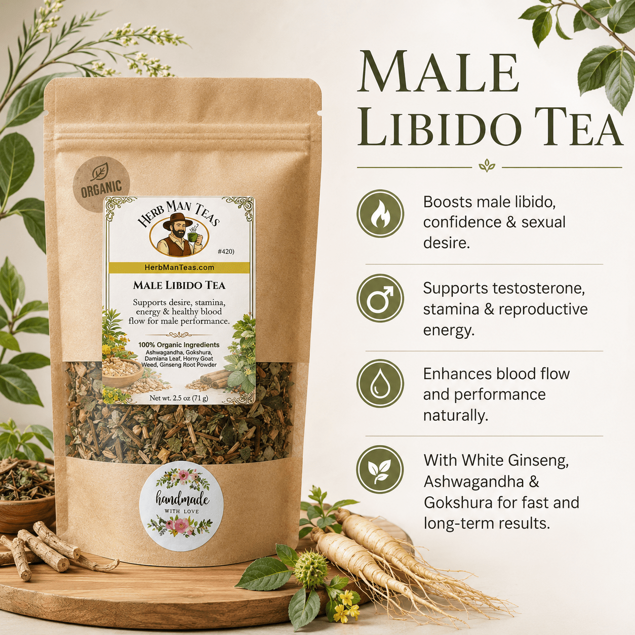 MALE LIBID0 TEA - Herb Man Teas