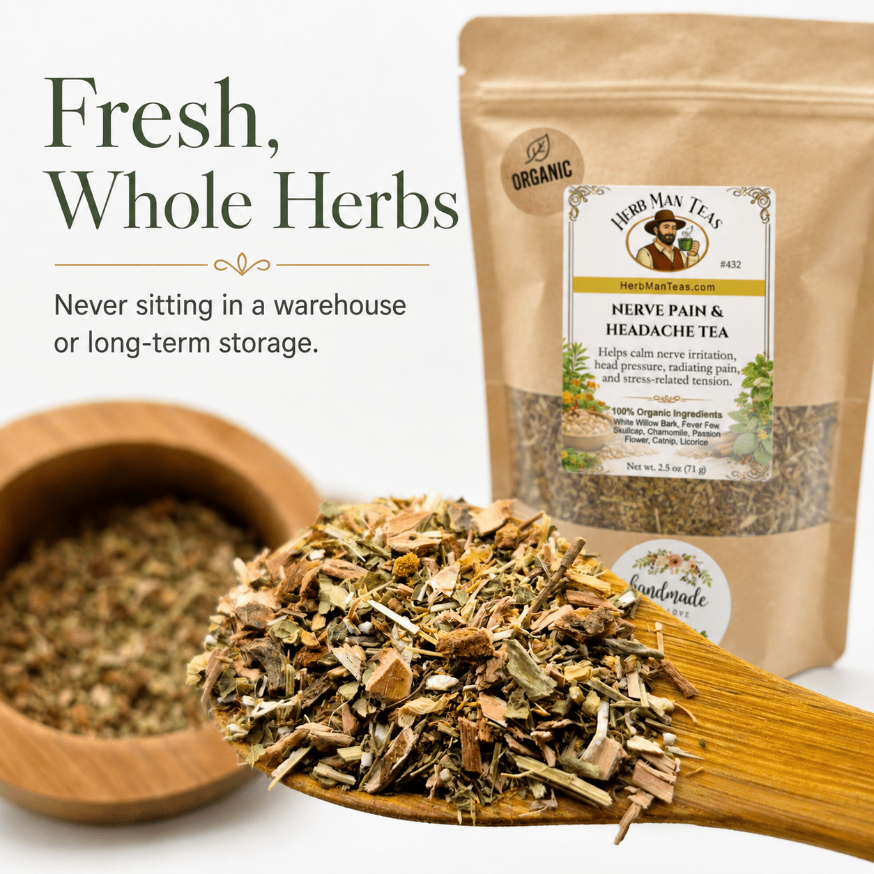 NERVE PAIN & HEADACHE TEA - Herb Man Teas