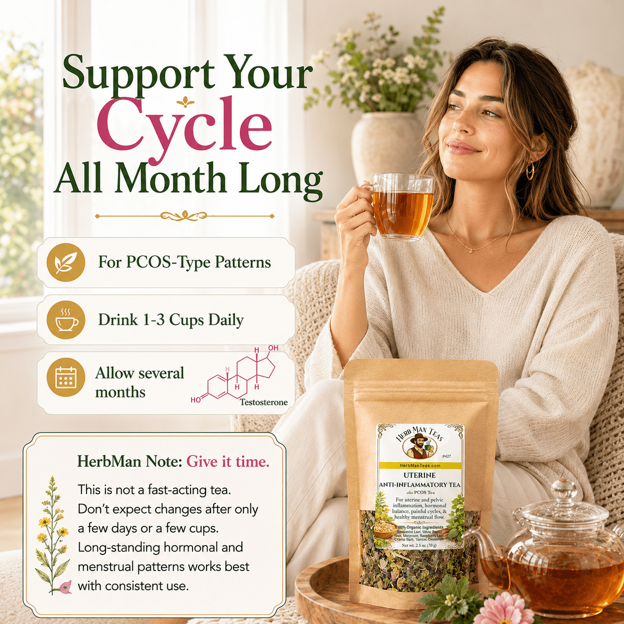 UTERINE ANTI-INFLAMMATORY [aka PCOS] TEA - Herb Man Teas