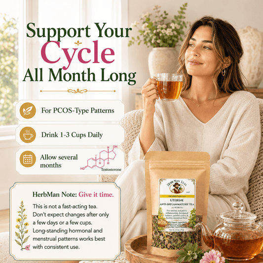 UTERINE ANTI-INFLAMMATORY [aka PCOS] TEA - Herb Man Teas
