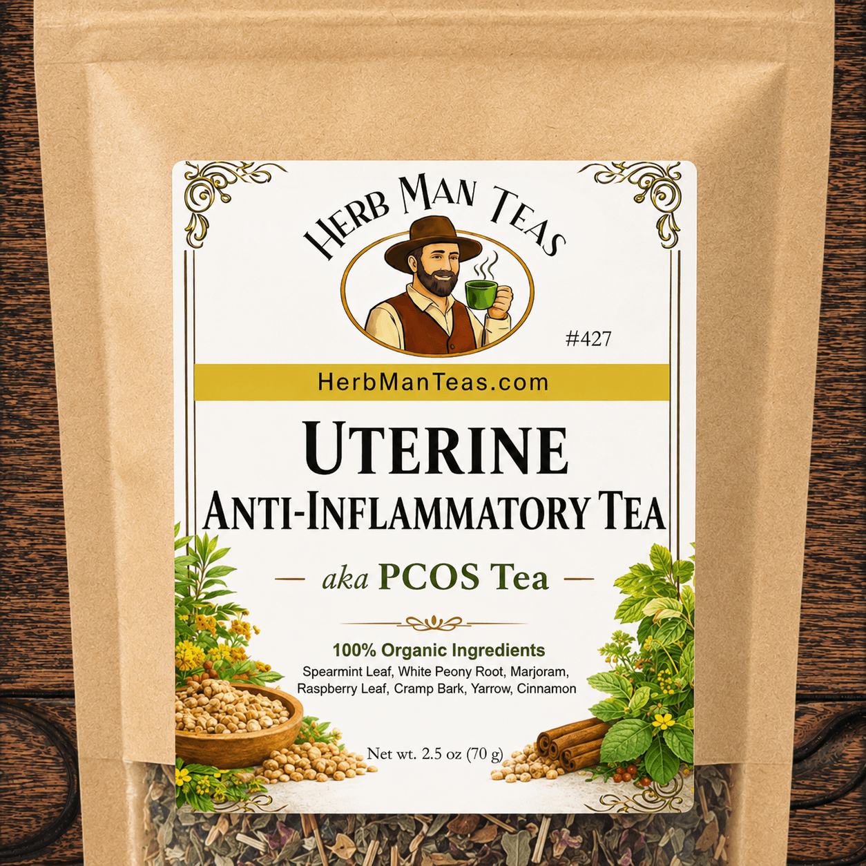 UTERINE ANTI-INFLAMMATORY [aka PCOS] TEA - Herb Man Teas