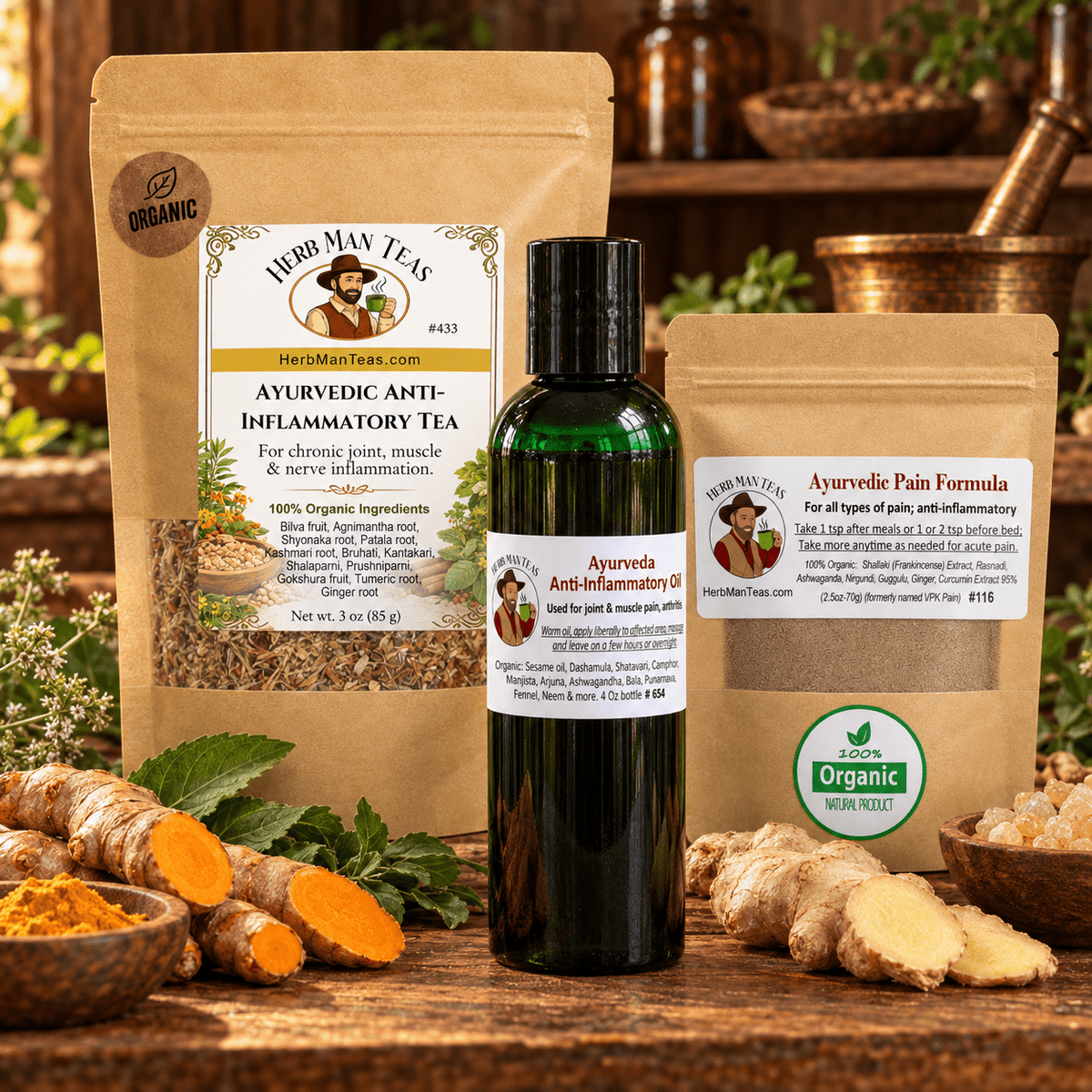 PAIN & INFLAMMATION PACKAGE - Herb Man Teas