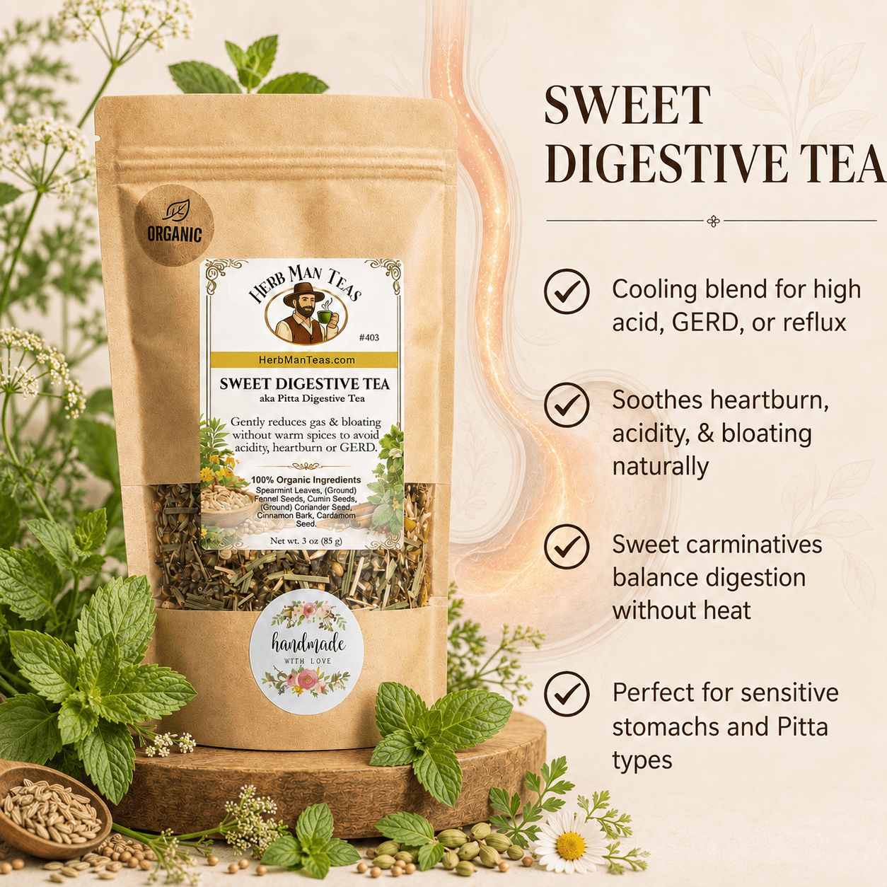 SWEET DIGESTIVE TEA - Herb Man Teas