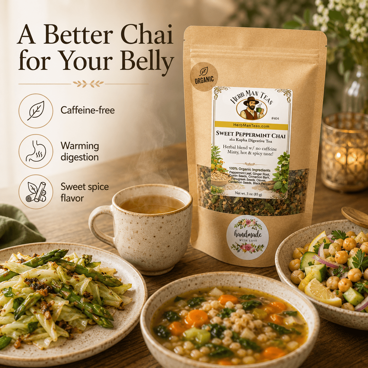 SWEET PEPPERMINT CHAI TEA - Herb Man Teas