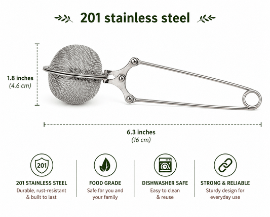 Stainless Steel Snap Ball with Handle - Herb Man Teas
